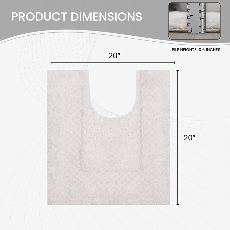 Classy Absorbent Cotton Soft Contour Rug, White