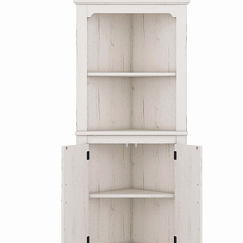 Grande armoire de coin en bois avec portes pour le salon, la salle de bain, la salle à manger ou la cuisine