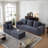 Deep Seat Corduroy Modular Cloud Couch With Cup Holders, No Assembly Required-1232073923-1232073920