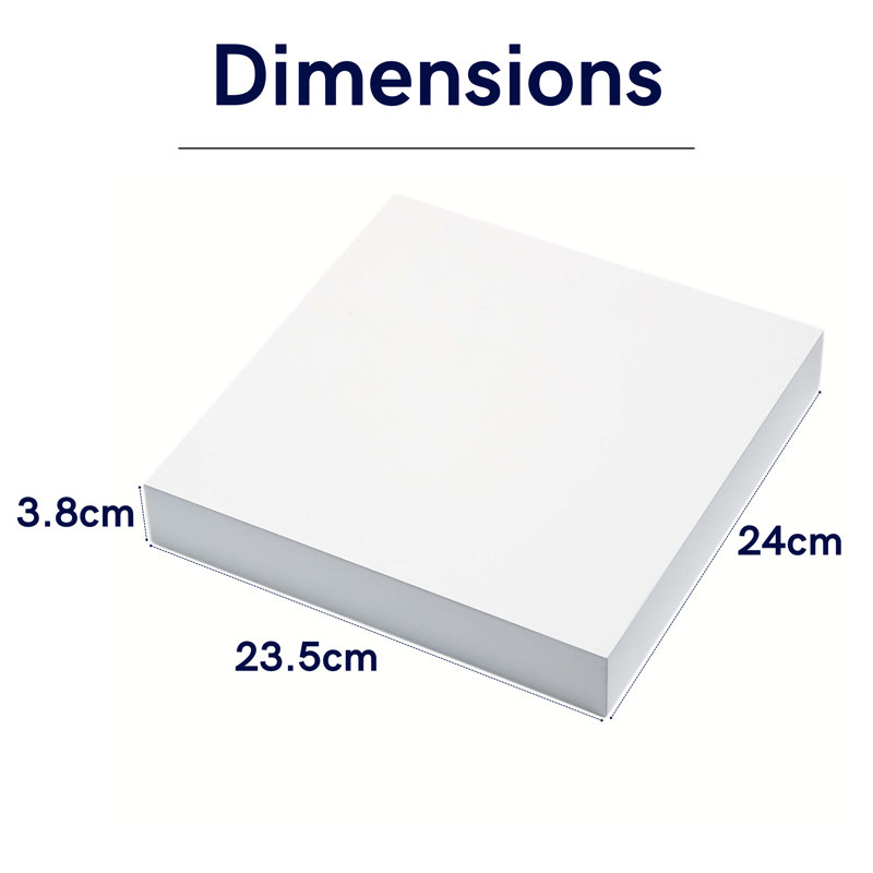 Hudson Floating Wall Shelf Kit, Chunky 3.8cm, Gloss White, Small (24cm)