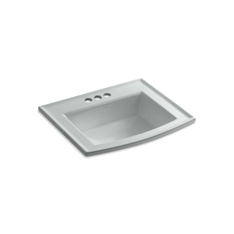 Archer® Vitreous China Rectangular Drop-In Bathroom Sink with Overflow
