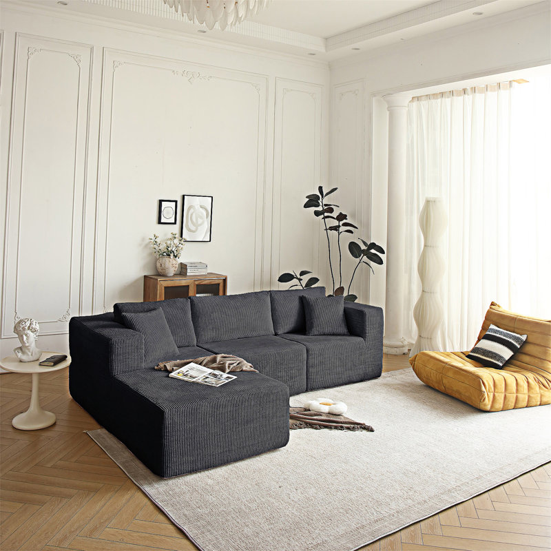 Module Sectional Sofa, Gray, Left Hand Return