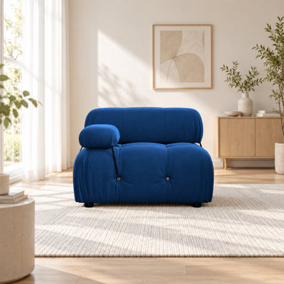Upholstered Modern Velvet Fabric Single One-Armed Chair