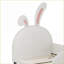 Structure de lit simple en MDF avec tête de lit en forme de lapin et amp; Pied de lit, lit tapissier blanc sans sommier