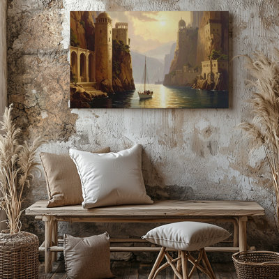 Art mural, voilier et cliffside château