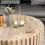 Table basse de 31,4 po, couleur de bois naturel, multifonctionnelle, lisse et délicate, table basse minimaliste moderne avec ton de bois naturel, multifonctionnelle dans les espaces de travail, lisse