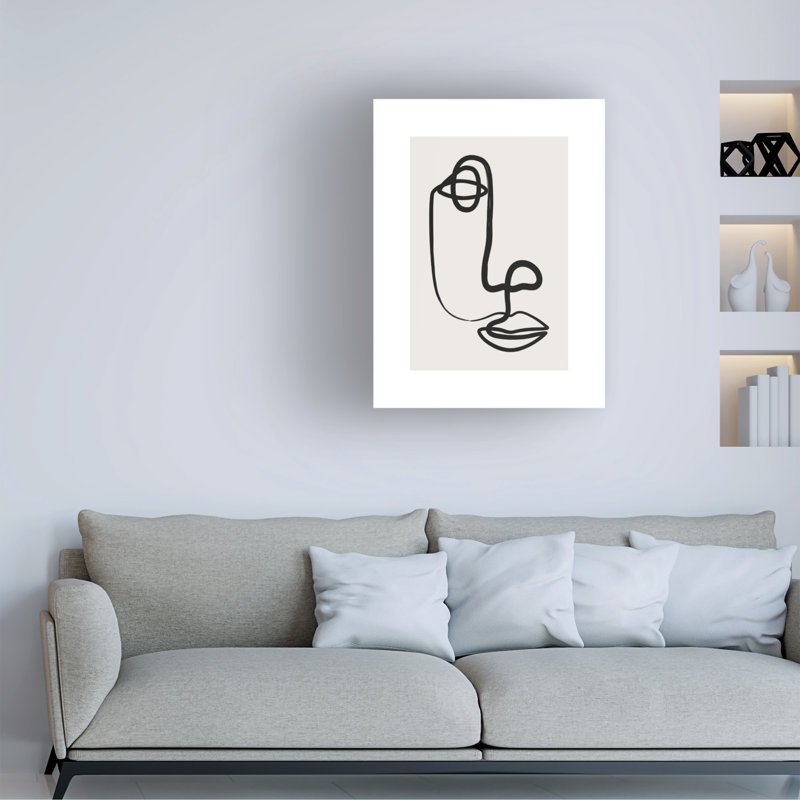 Face abstraite bolognaise No1 sur toile, H 19 po x l 14 po x P 2 po