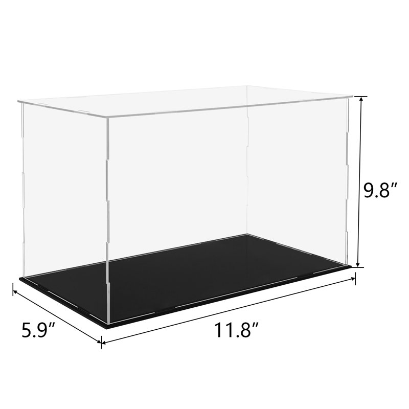 Vitrine en acrylique transparent en plastique UV, H 11,8 po x l 5,9 po x P 9,8 po