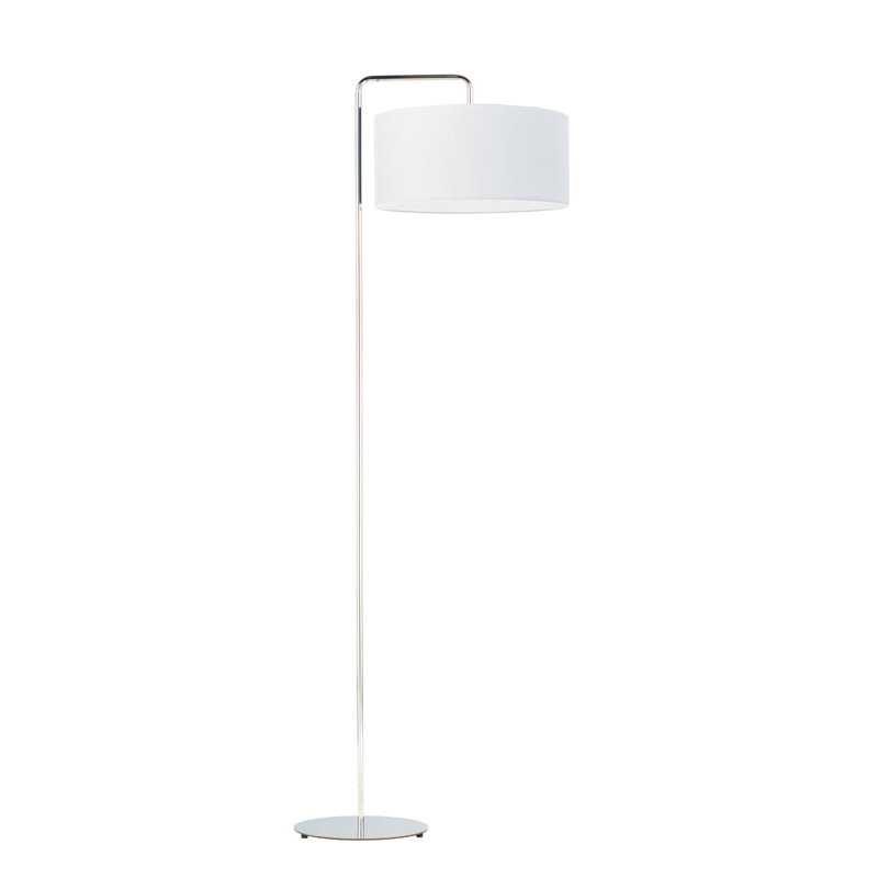 Janisse 156cm Traditional Floor Lamp, White, Silver