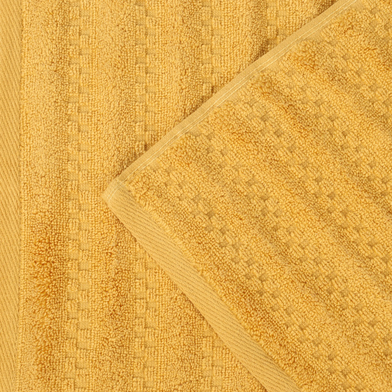 Zuma Zero Twist Cotton Medium Weight Soft Absorbent 6 Piece Towel Set, Gold