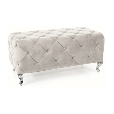 Texola 50cm Wide Tufted No Pattern Pouffe Ottoman
