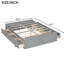 Structure de lit plateforme en bois avec 6 tiroirs, gris
