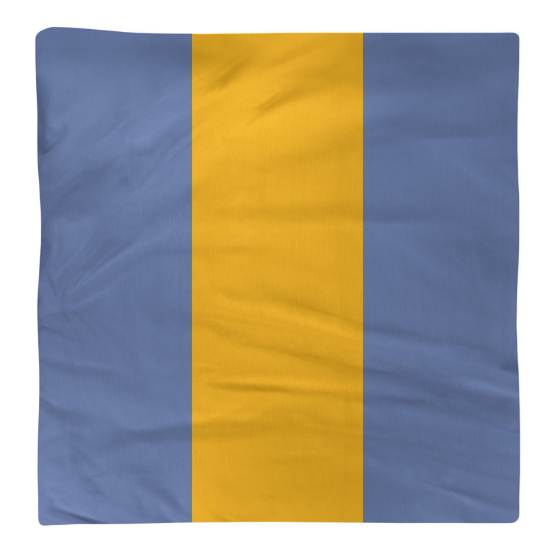 Memphis Striped Square Napkin, 10" W x 10" L, Basketball Blue/Basketball Yellow/Basketball Blue, Polyester