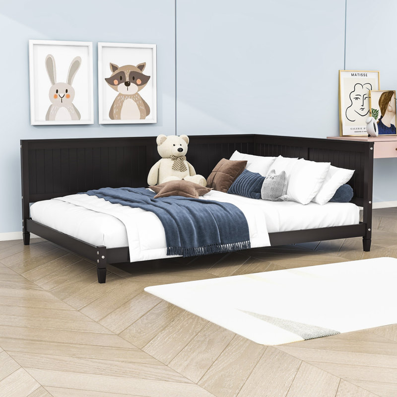 Heidy Wood Daybed with Slats, Espresso, Full