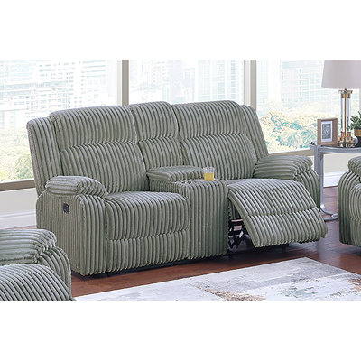 Corduroy 1Pc Motion Loveseat Living Room Reclining Couch Plush Textured Seat