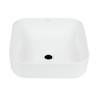 Elanti 15.5'' White Ceramic Square Bathroom Sink