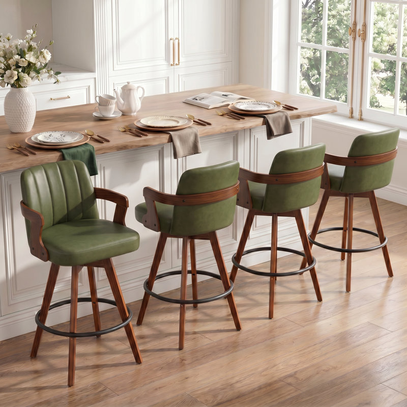Tabouret de bar pivotant Jarissa, Vert
