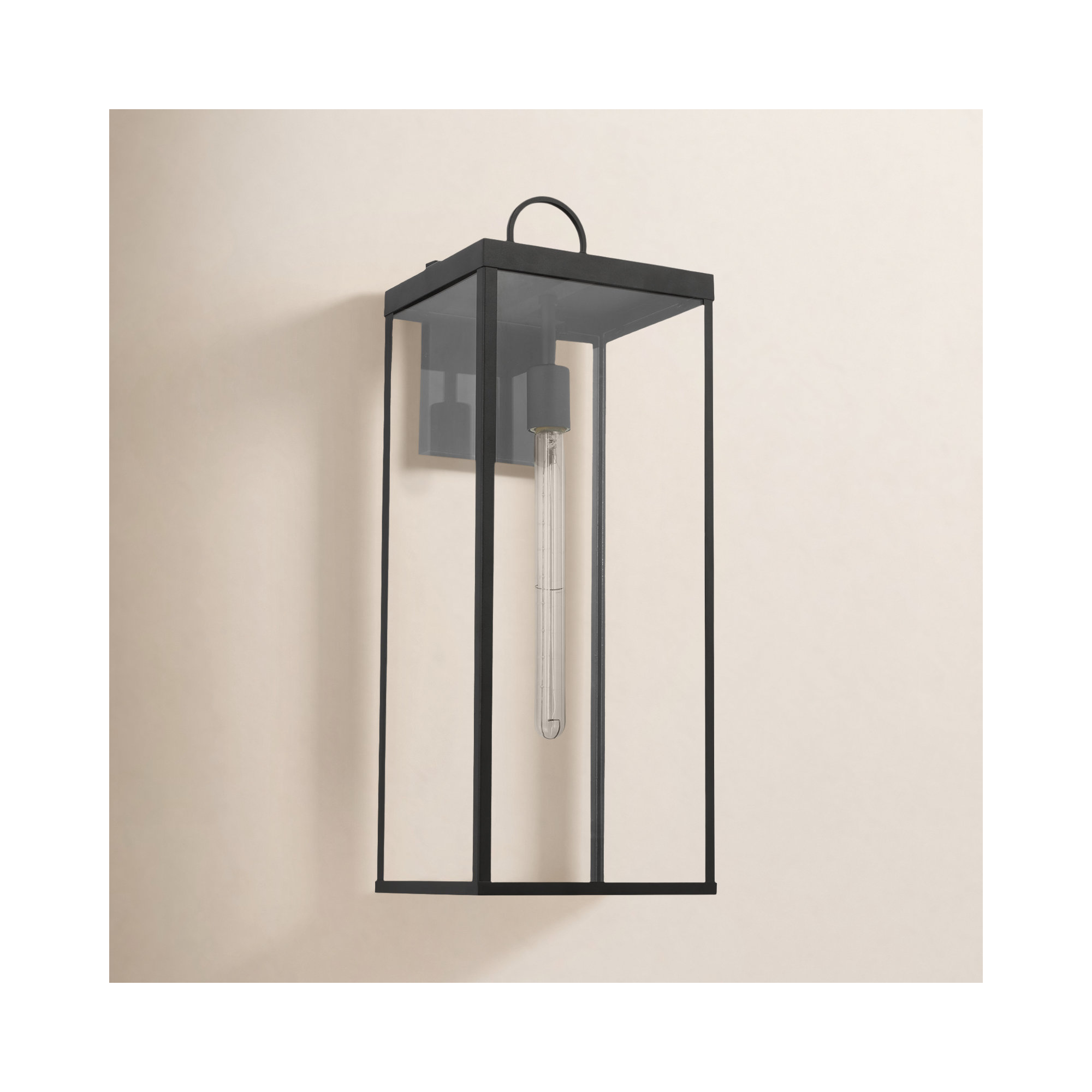 Howell Wall Lantern, Matte Black, 24.25" H x 9" W x 8.5" D