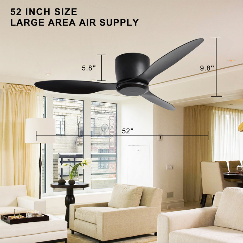 Ventilateur de plafond encastré sans lumière, 52"