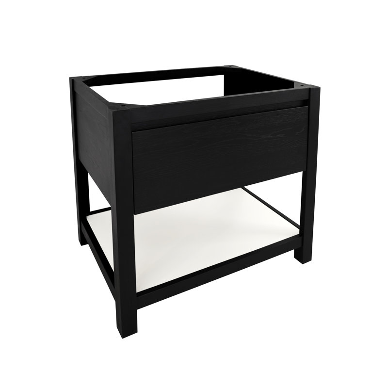 Base de meuble-lavabo simple 30 po Solace seulement, Chêne minuit / perle