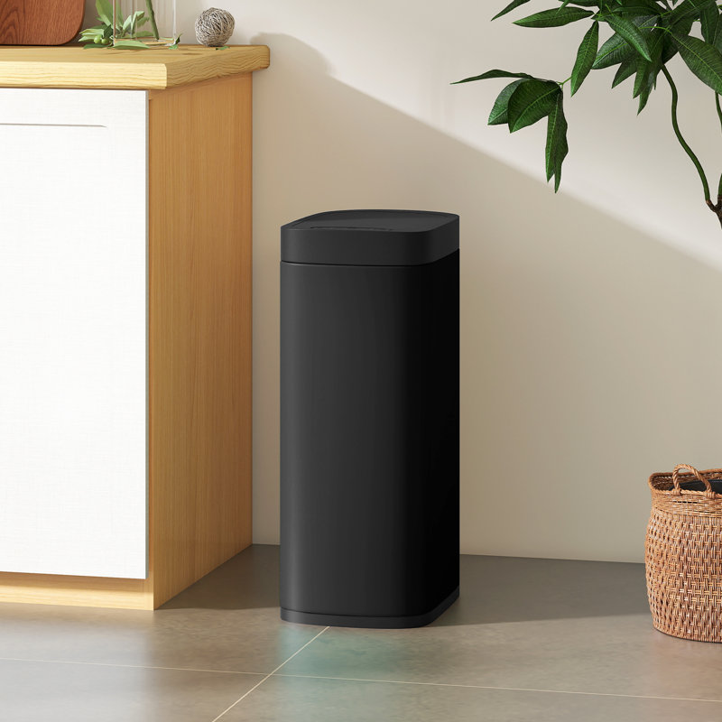 Metal, Plastic Motion Sensor Kitchen Trash Can - 50L, Black