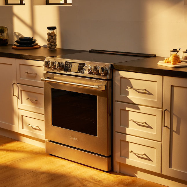 Stainless Steel 30" Slide-In Electric Range, 5-Burner Cooktop, 5.7 Cu. Ft. Capacity True Convection Oven, Air Fry  with Built-in Self-Clean Mode