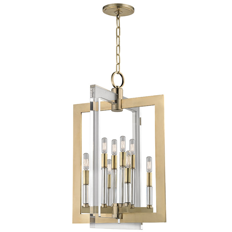Wellington 8 - Light Chandelier, Aged Brass, 26.5" H x 17.5" W x 17.5" D