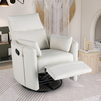 Swivel rocking recliner chair with adjustable footrest