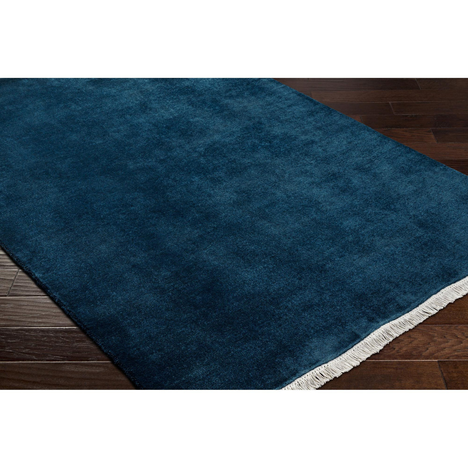 Clio Handmade Wool Blue Rug, Rectangle 2' x 3'