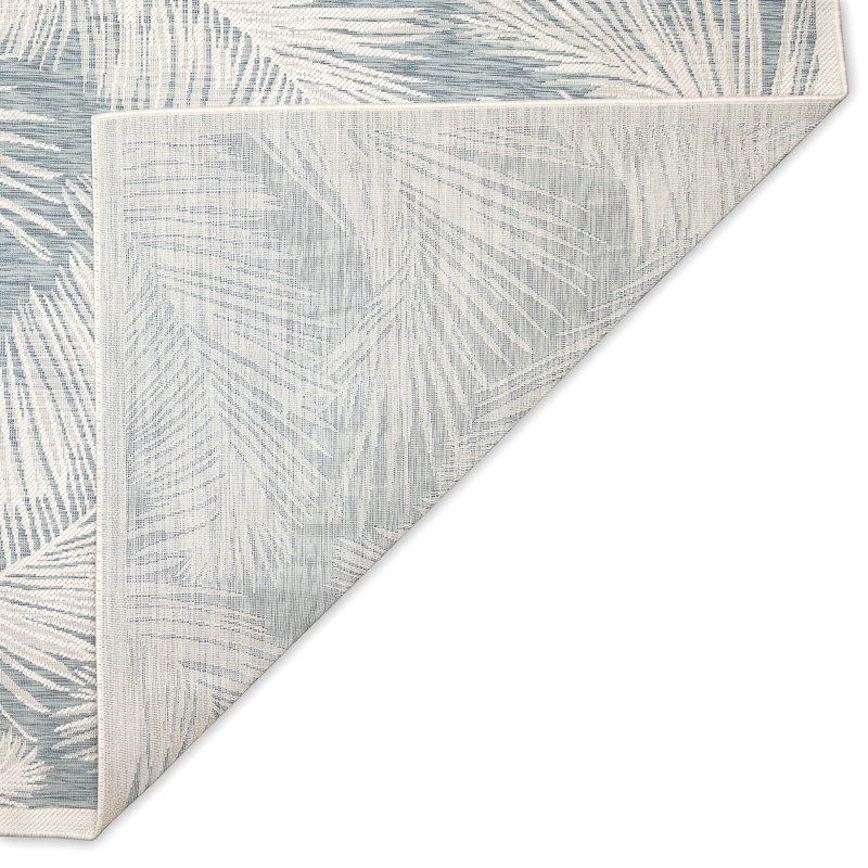 Tapis d'intérieur / extérieur à motif floral vert Mahone, Rectangle 3 pi 3 po x 4 pi 11 po