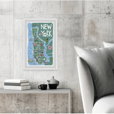 New York Escape - Reproduction d'art graphique sur papier encadré