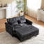 Lit 2 places avec design moderne et rangement pratique avec passe-bras réglable en velours pour le salon et la chambre à coucher