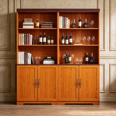 Combinez librement un ensemble de 2 grandes bibliothèques de rangement PCS, des étagères ouvertes à hauteur réglable et une armoire à porte fermée, une bibliothèque de rangement en MDF robuste et anti-basculement pour le bureau de la chambre d'étude du salon