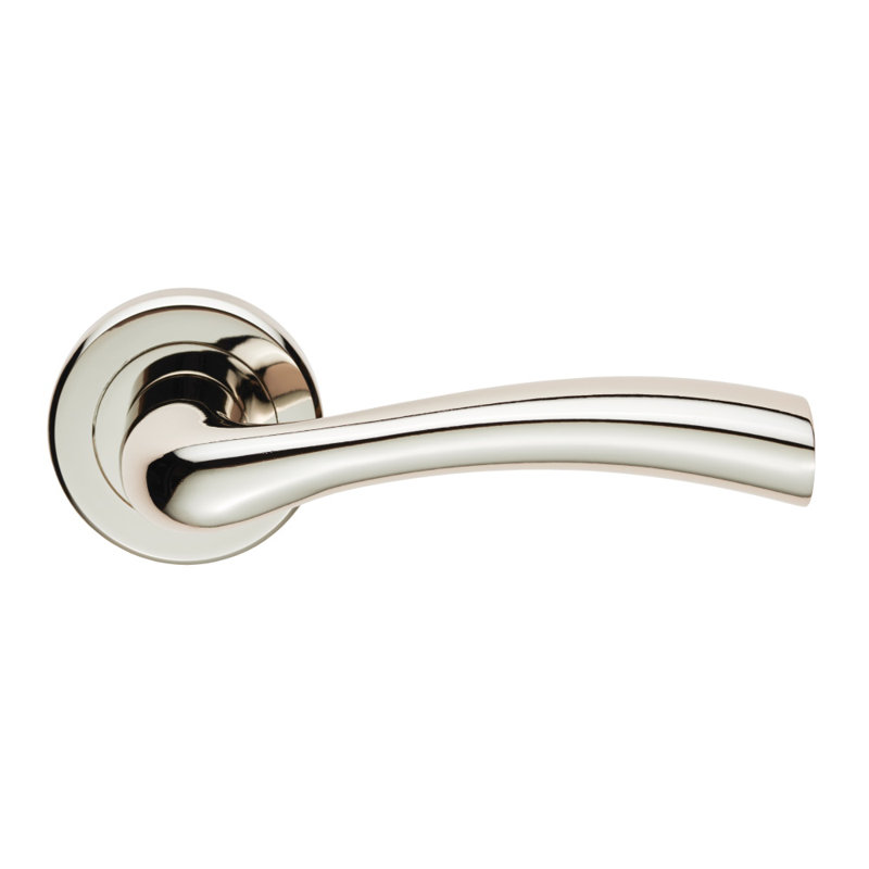 Cinquanta Latch Door Handle, Polished Nickel