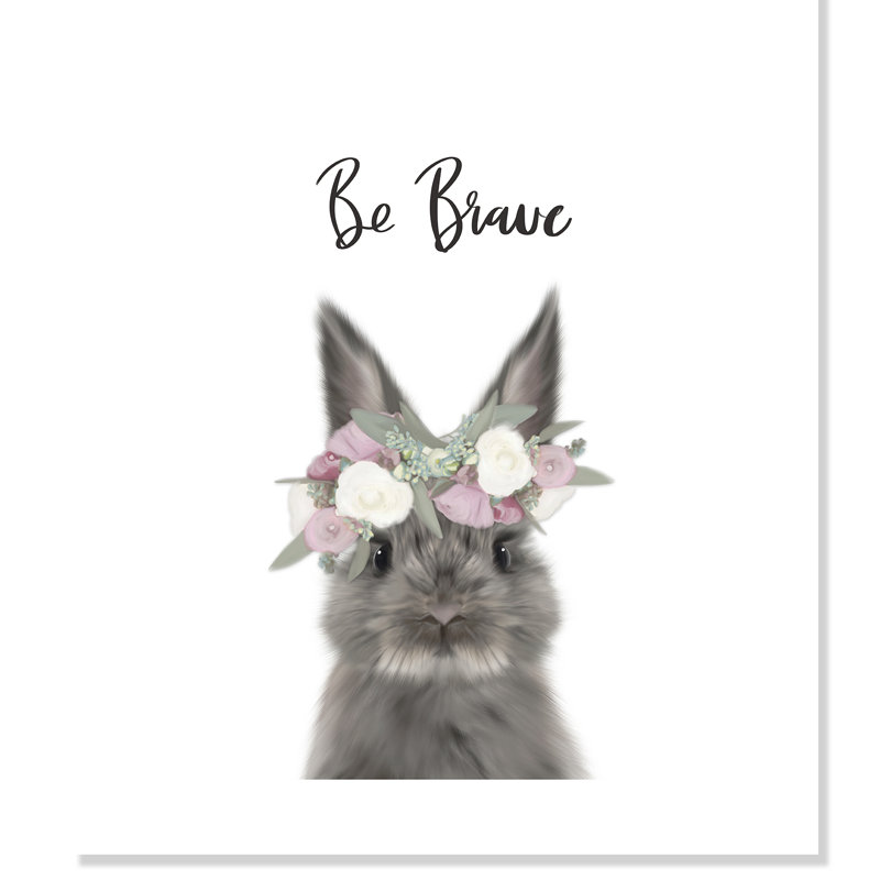 Le lapin est courage, H 10 po x l 8 po x P 1 po, Papier