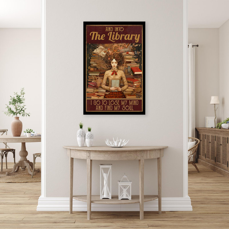«And Into The Library I Go On», impression sur toile, H 20 po x l 16 po x P 1,25 po