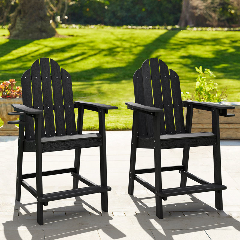 Chaise Adirondack en plastique Dutta, Noir