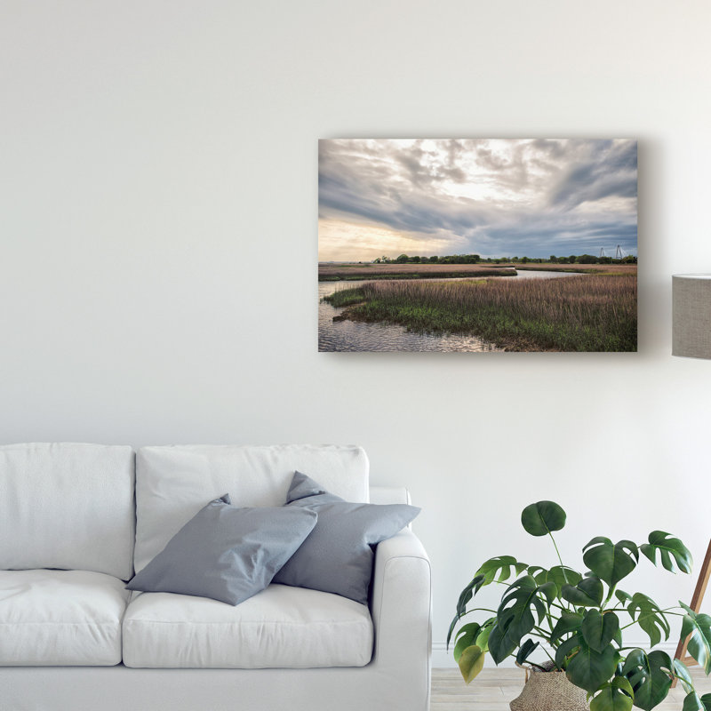 « low country coucher coucher de soleil ii », reproduction de photo sur toile tendue, H 12 po x l 19 po x P 2 po