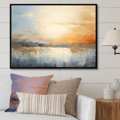 " Minimalism Beige And Gold Sunset " Print