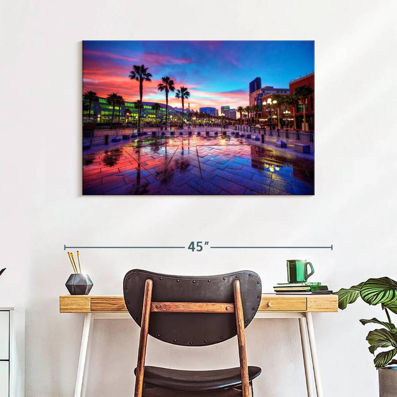 Coucher de soleil Sirecc San Diego, H 26 po x l 39 po