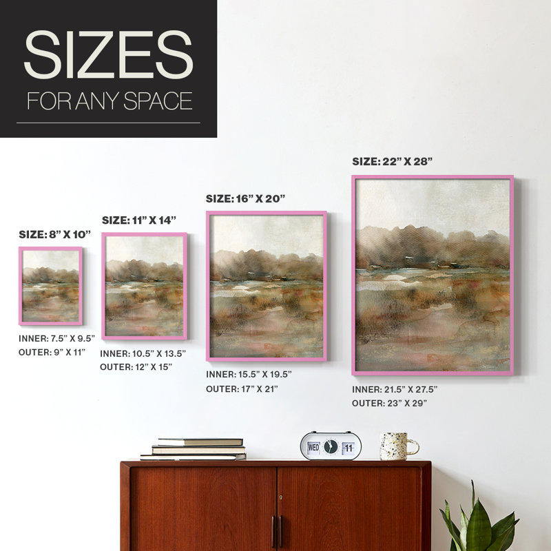 Impression encadrée Subtle Motion - bois massif, Rose, H 15 po x l 12 po