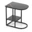 Table de bout compacte à 2 niveaux avec rangement en C pour petits espaces-1922968460