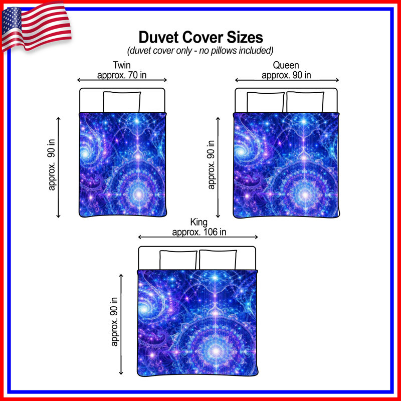 Intricate Cosmic Mandala Duvet Covers, Twin