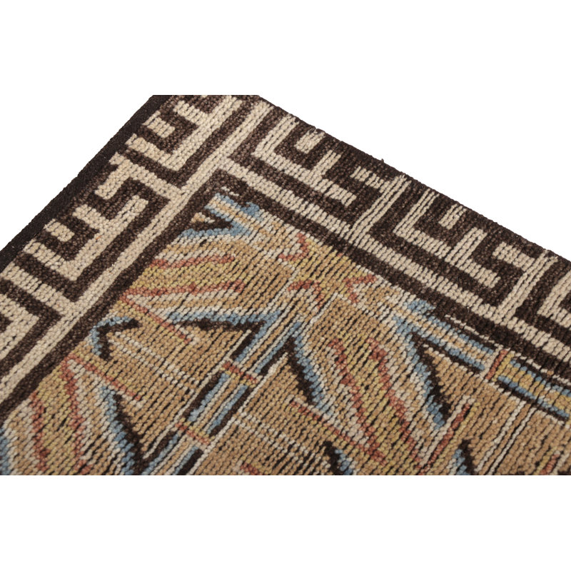 Burano Hand Knotted Wool Geometric Area Rug, Rectangle 5' x 8'