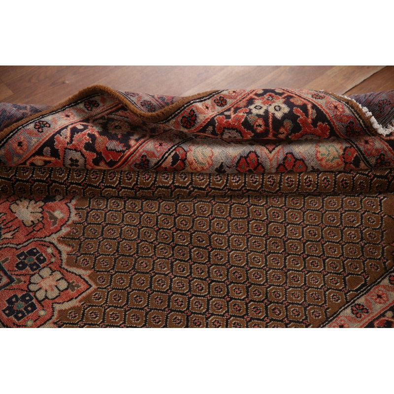Tapis brun à motif géométrique traditionnel 5 x 10