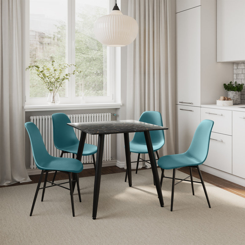 4 - Person Dining Set, Ocean, Black Marble