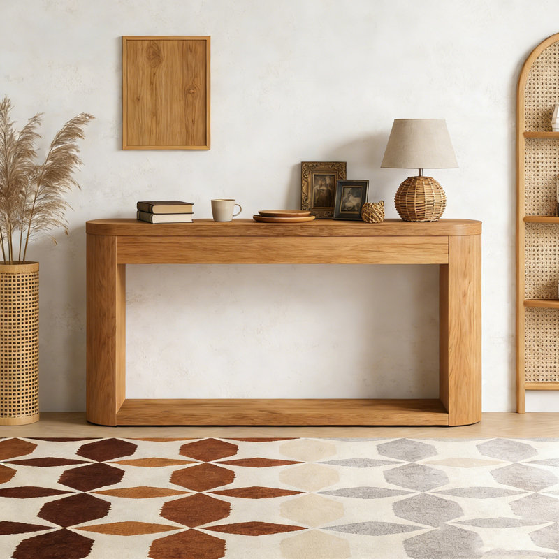 Fluted Sofa Entryway Foyer Table
