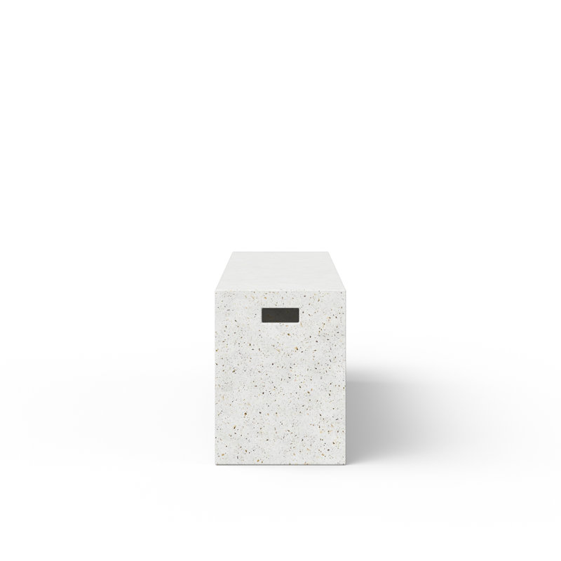 Kareen Concrete Bench, Ivory Terrazo, 18"H x 60" W x 14" D