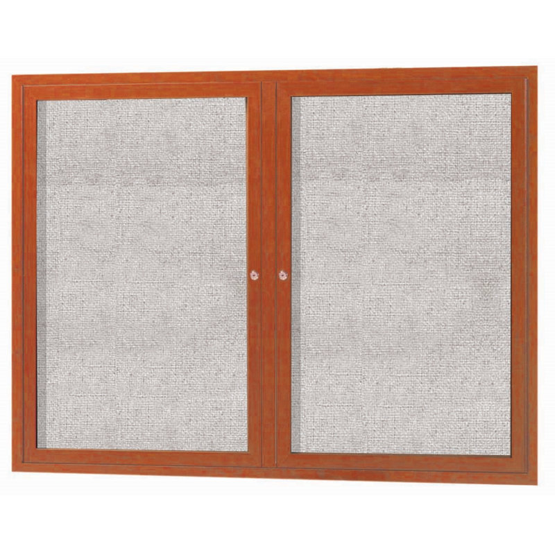 Enclosed Wall Mounted Bulletin Board, 36" H x 48" W x 2" D, Oak