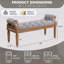 Banc rembourré Mid-Century en bois massif avec accoudoirs roulés, repose-pieds capitonné pour la chambre à coucher et le vestibule, gris-1277687646